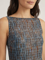 Cressida Sheer Chiffon Maxi Cover-Up Dress - neckline detail