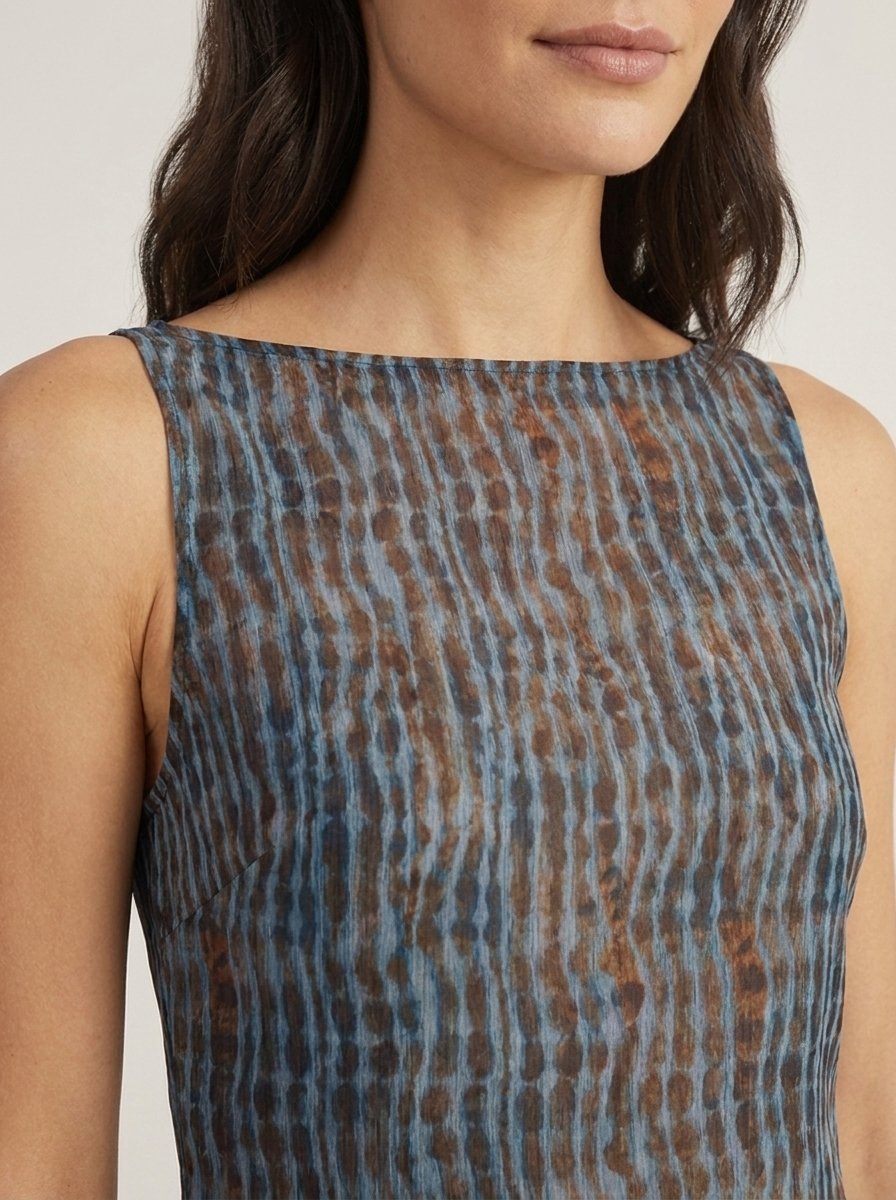 Cressida Sheer Chiffon Maxi Cover-Up Dress - neckline detail