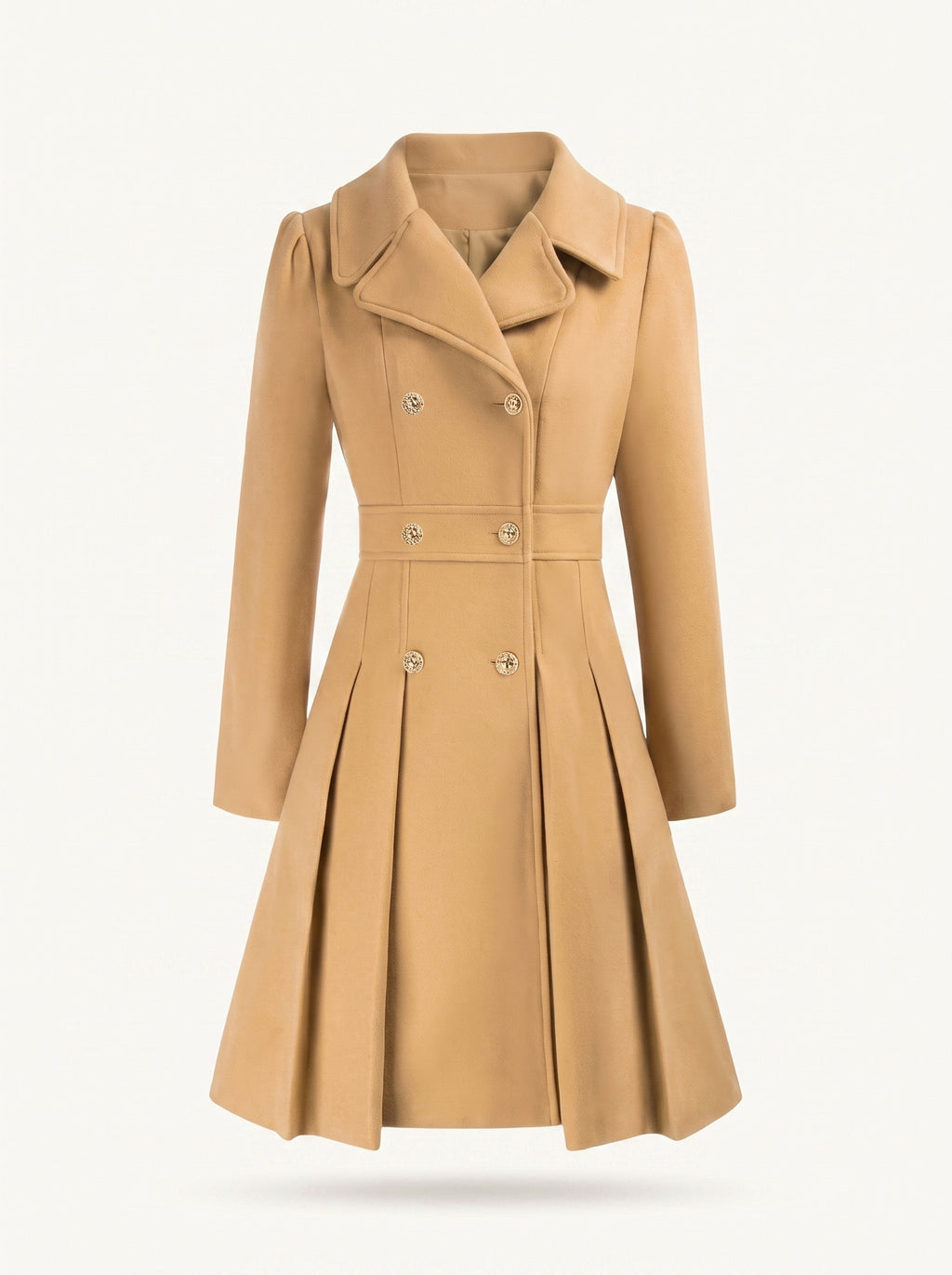 Delphine flared coat khaki