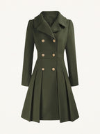 Delphine flared coat army green