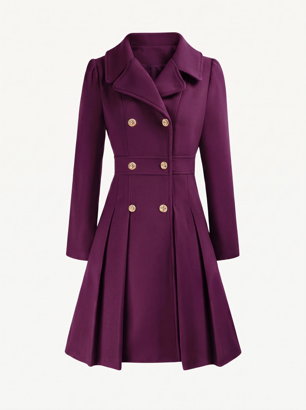 Delphine flared coat purple
