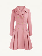 Delphine flared coat pink