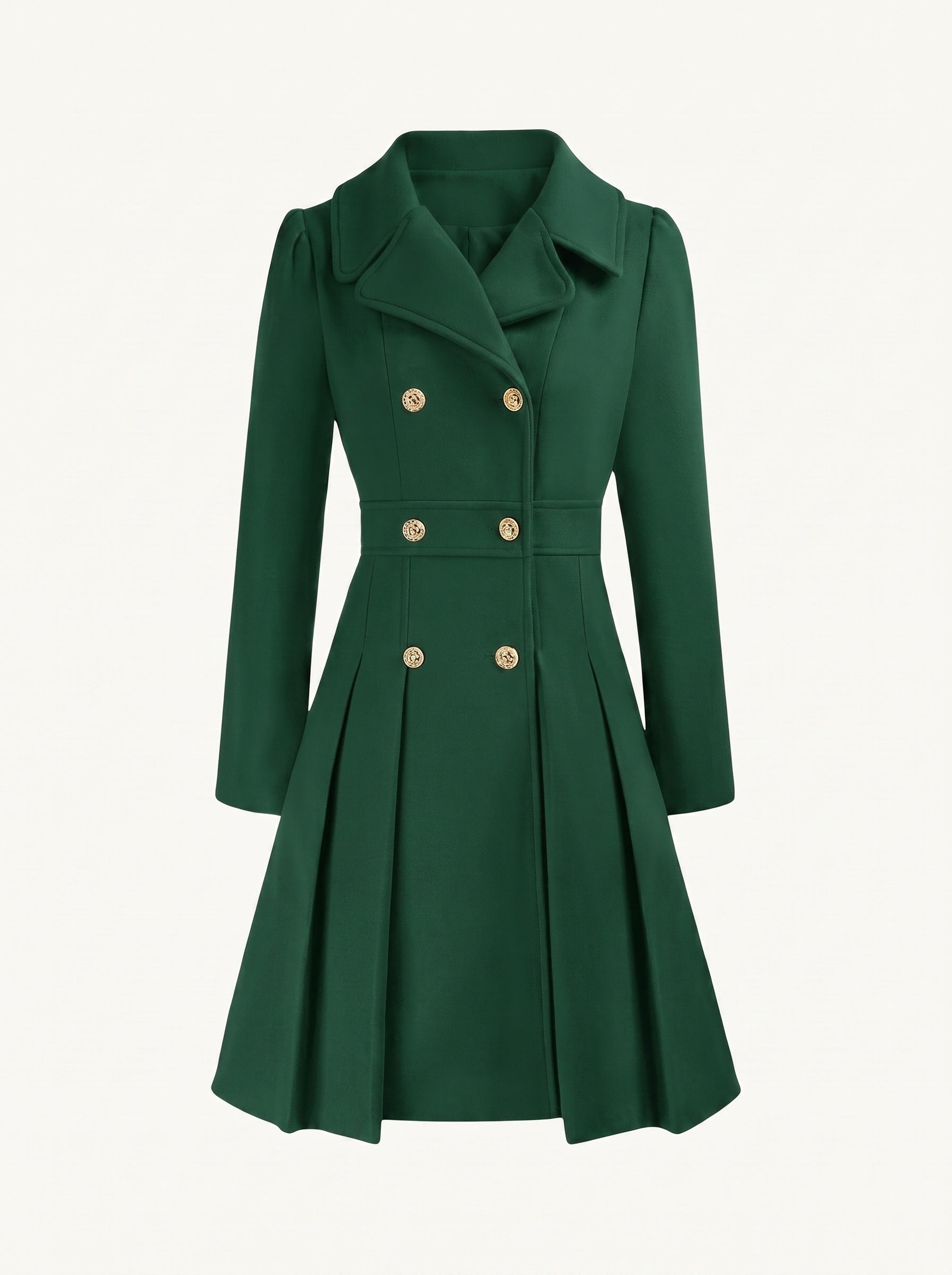 Delphine flared coat teal