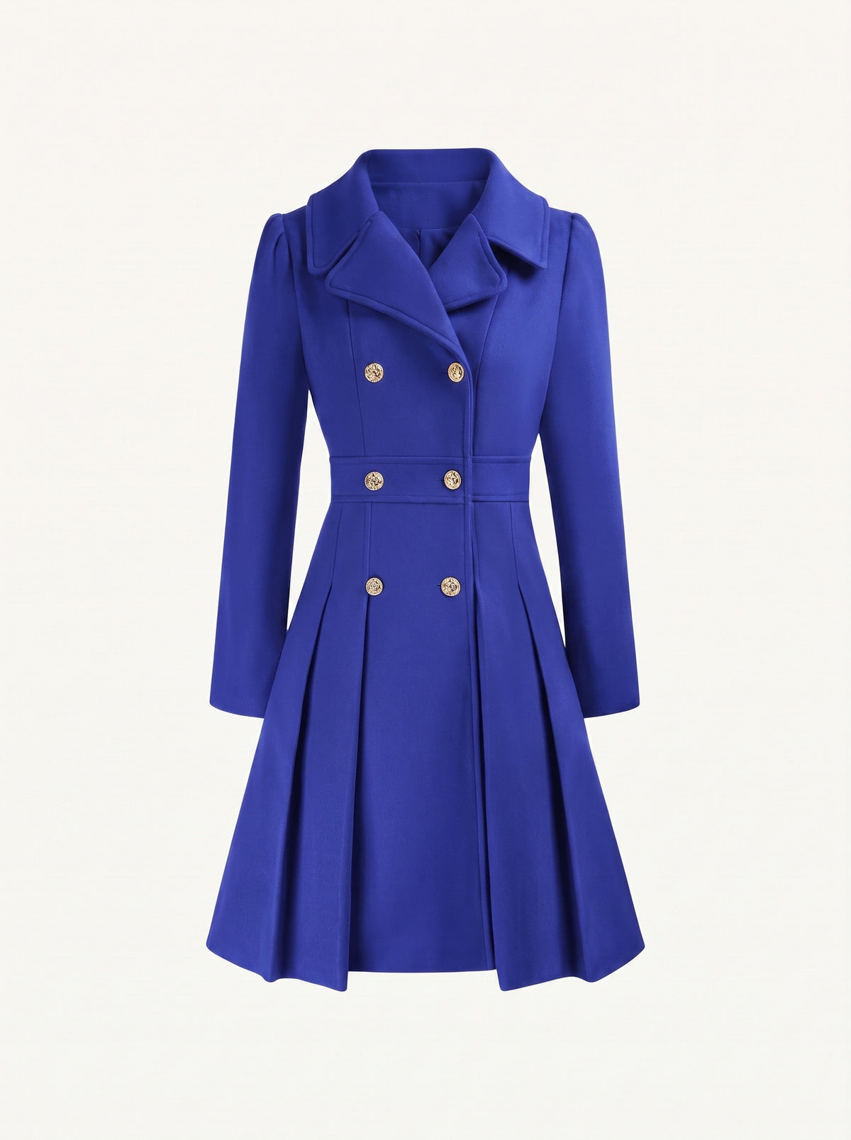 Delphine flared coat royal blue