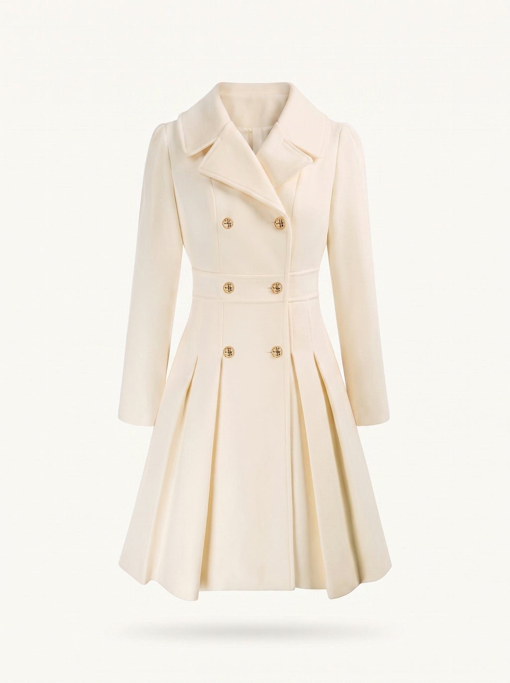 Delphine flared coat white