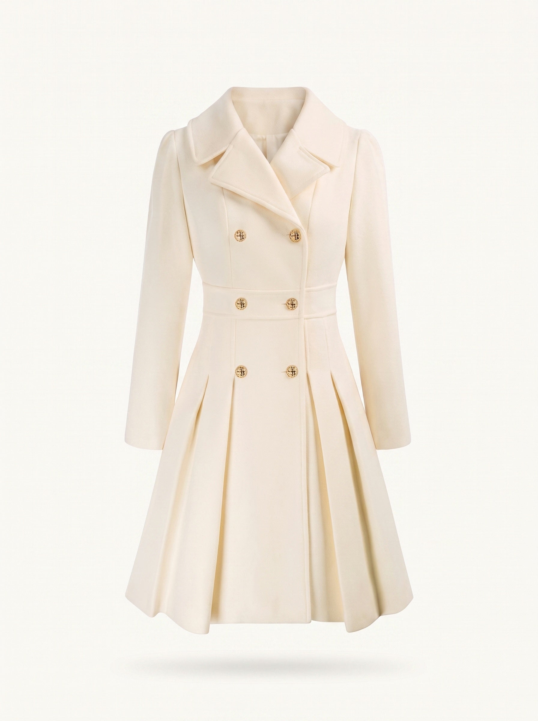 Delphine flared coat white