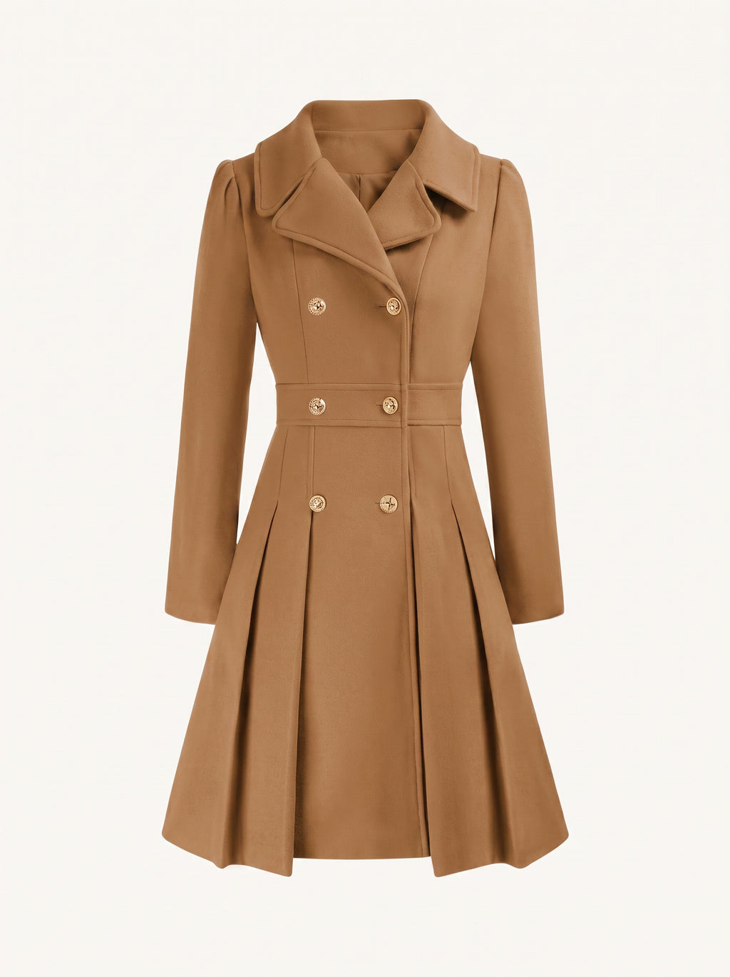 Delphine flared coat camel
