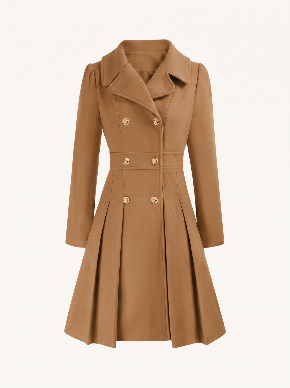 Delphine flared coat camel