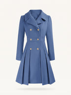 Delphine flared coat grey blue