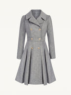 Delphine flared coat light grey