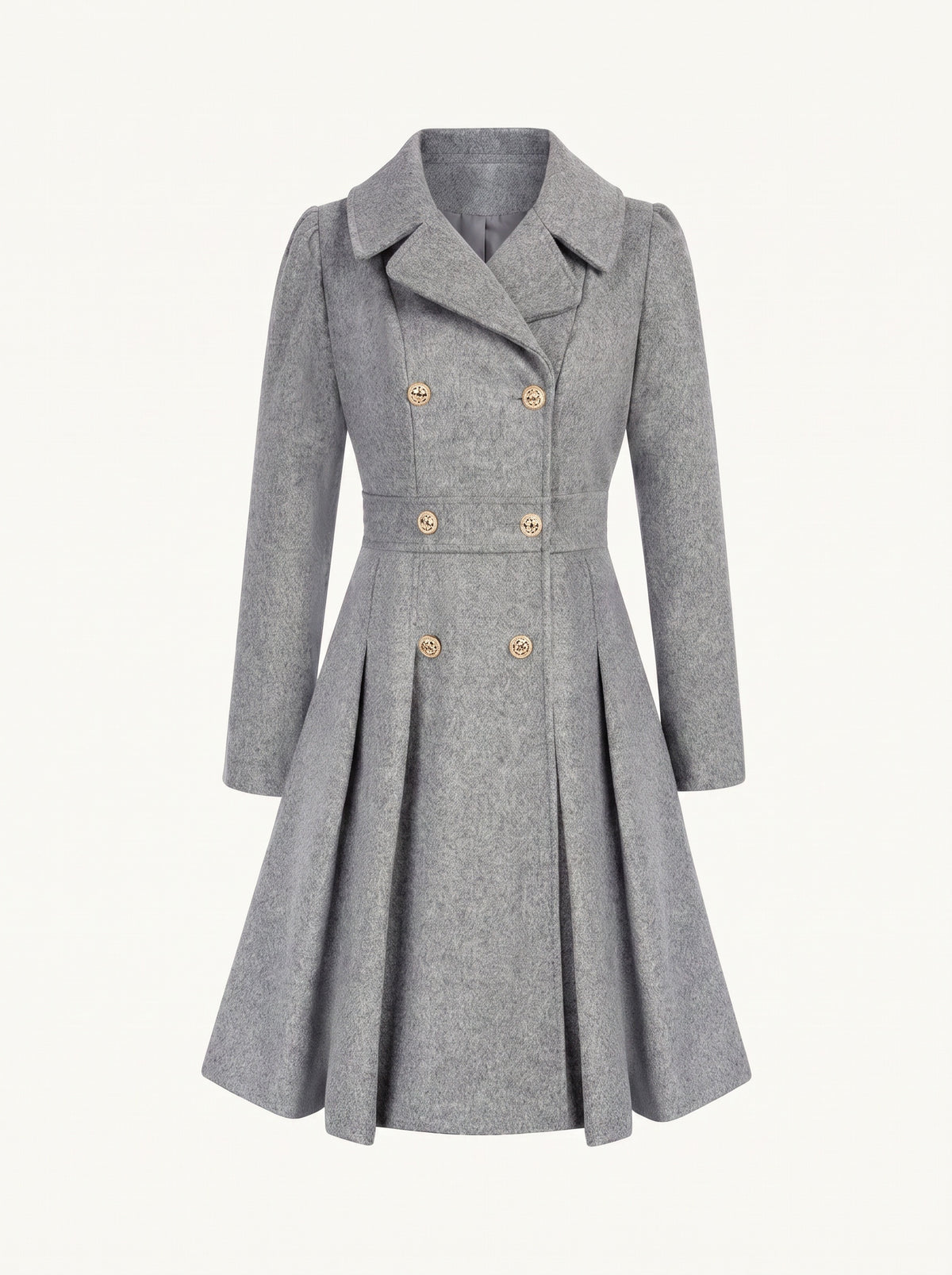 Delphine flared coat light grey
