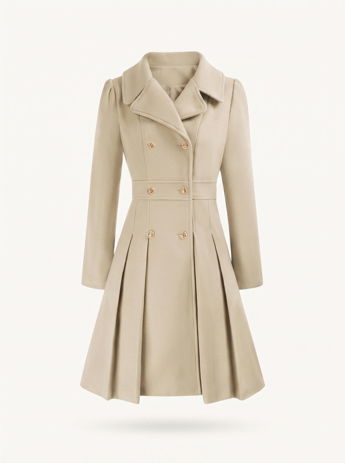 Delphine flared coat beige