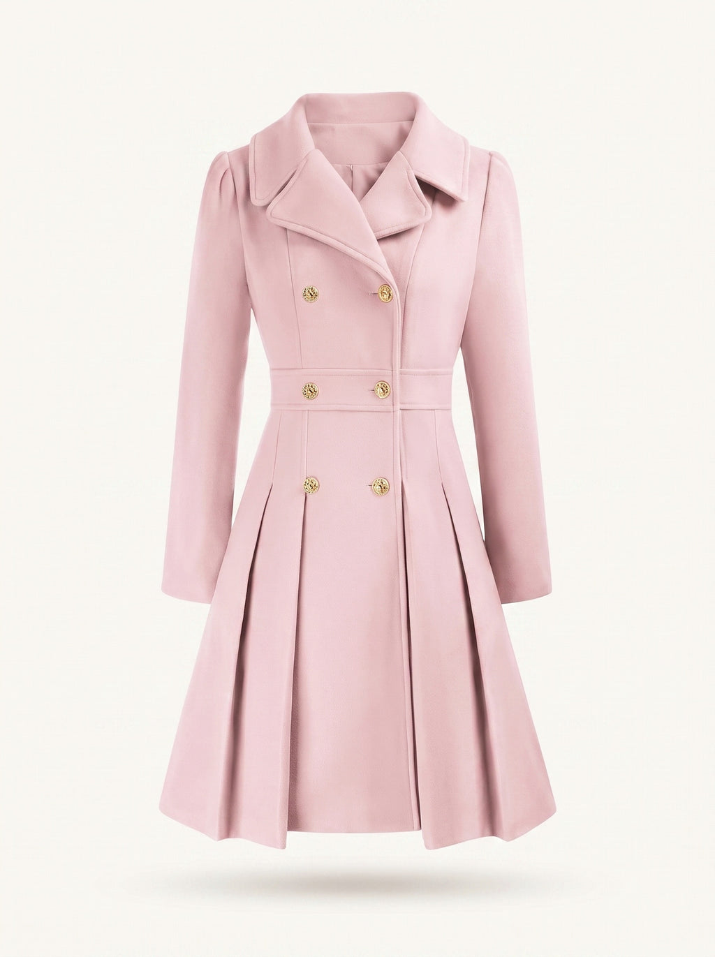 Delphine flared coat light pink