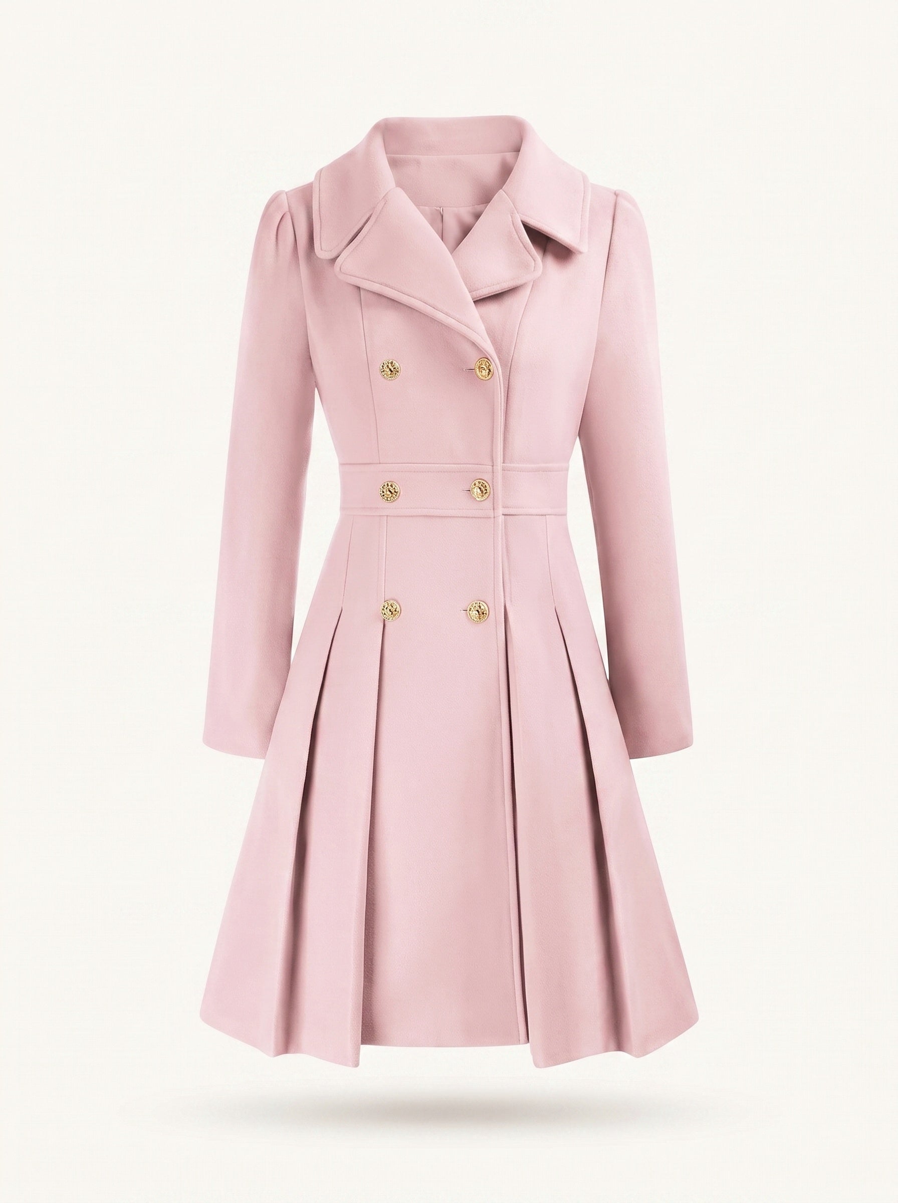 Delphine flared coat light pink
