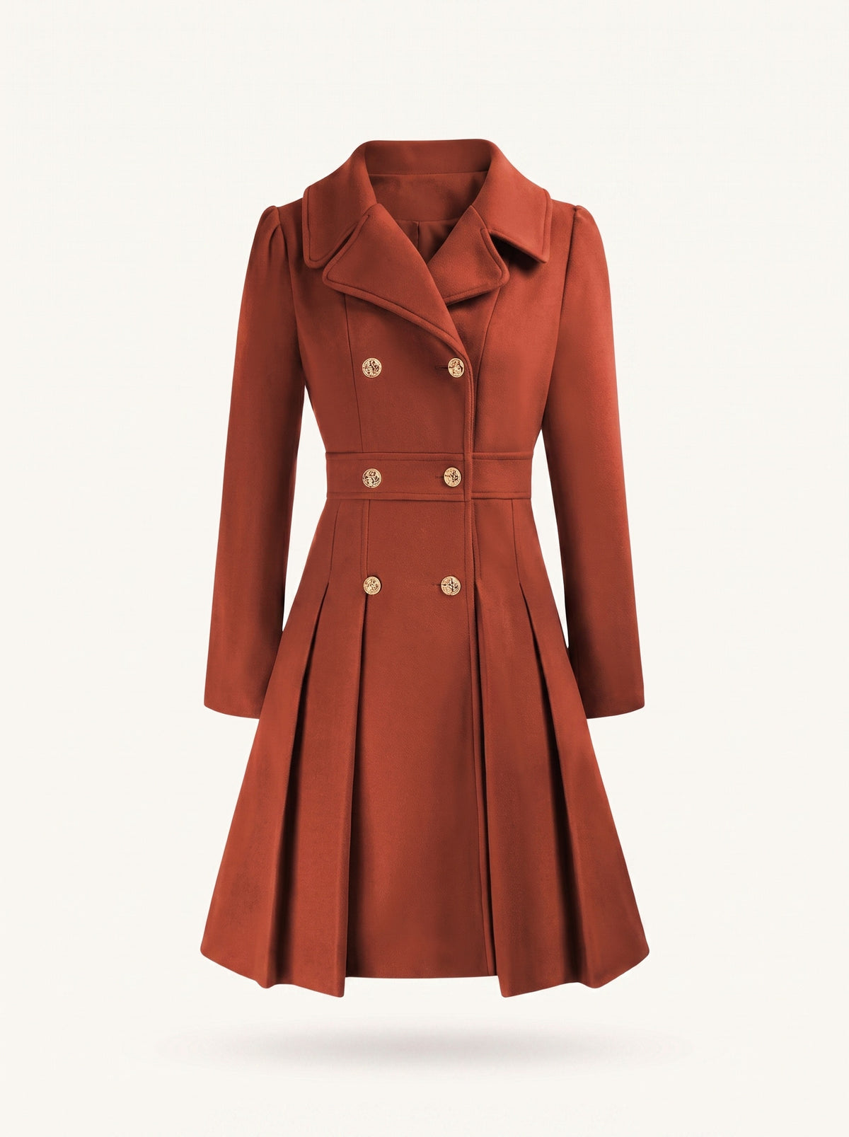 Delphine flared coat orange