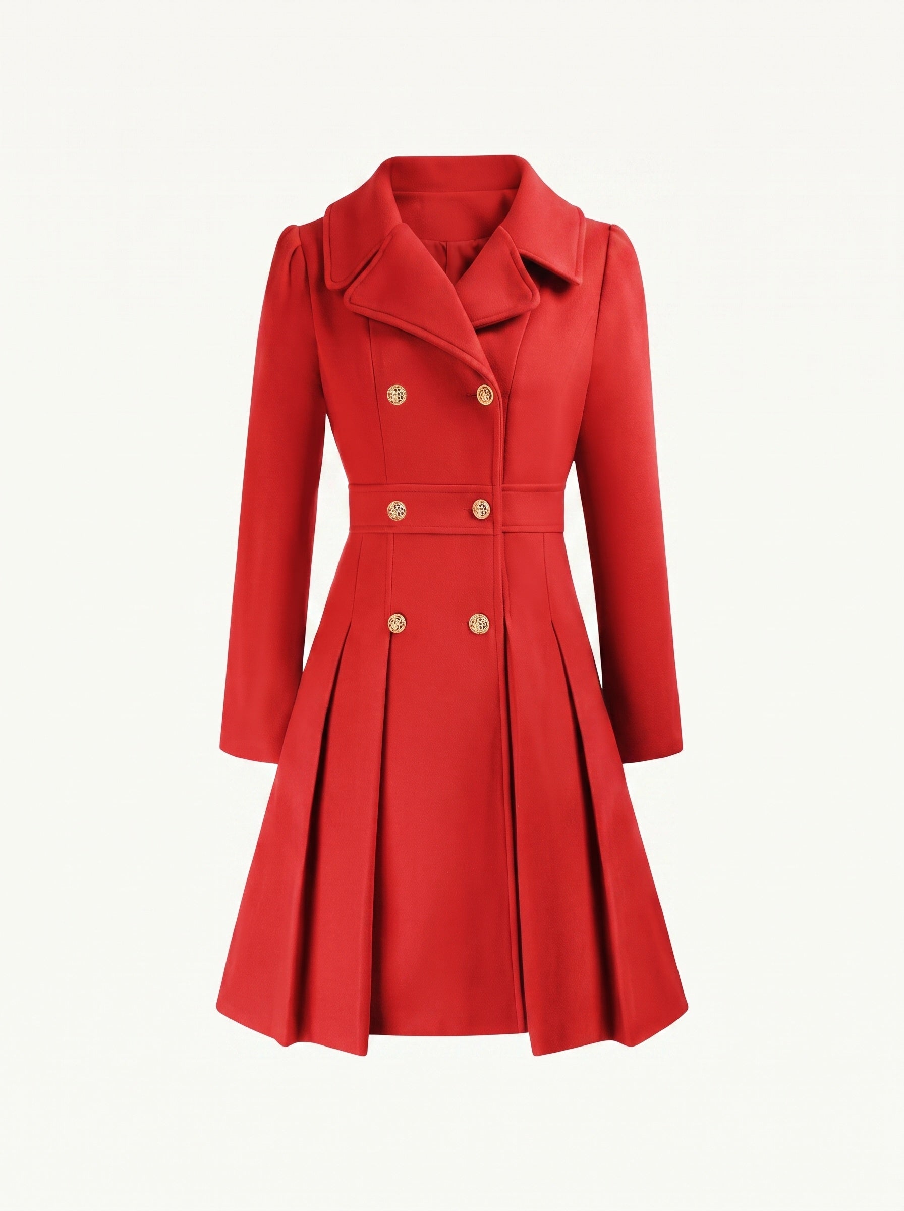 Delphine flared coat red