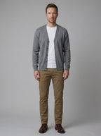 Eamon Slim Fit Chino Pants - styled with cardigan