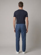 Eamon linen chino trousers blue - back
