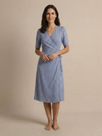 Elinor Polka Dot Midi Wrap Dress - front alternate