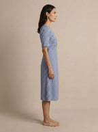 Elinor Polka Dot Midi Wrap Dress - side profile