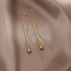 Elisha gold-tone teardrop thread earrings, image 2
