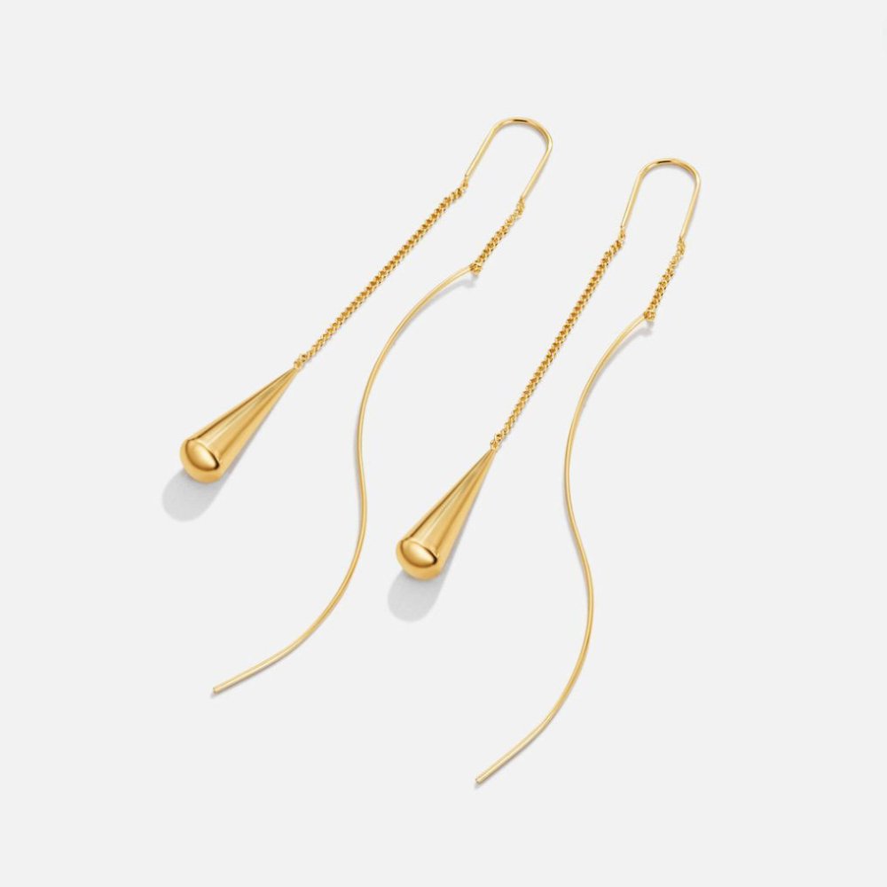 Elisha gold-tone teardrop thread earrings, image 3