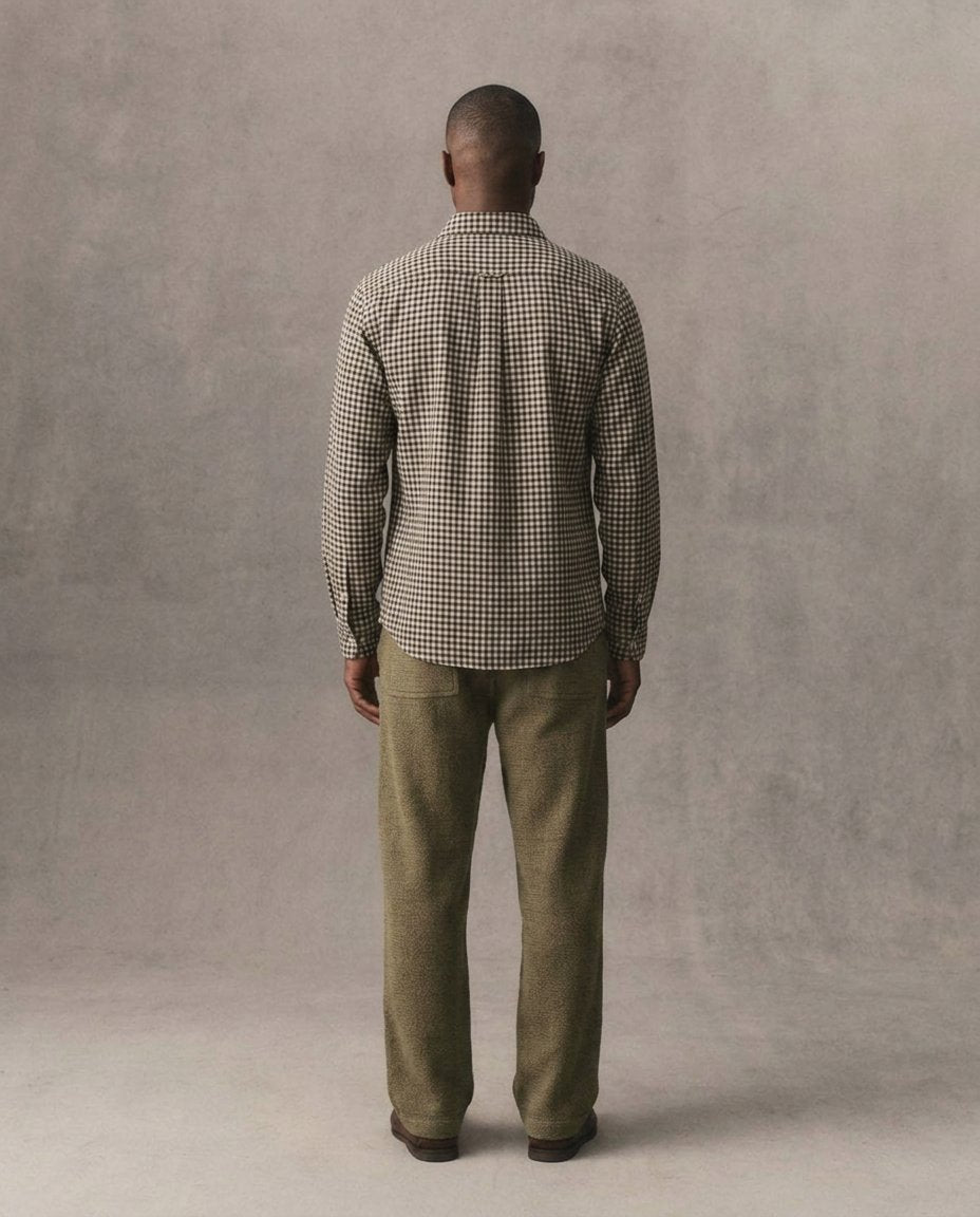 Elric Gingham Organic Cotton-Linen Shirt back