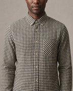 Elric Gingham Organic Cotton-Linen Shirt collar detail