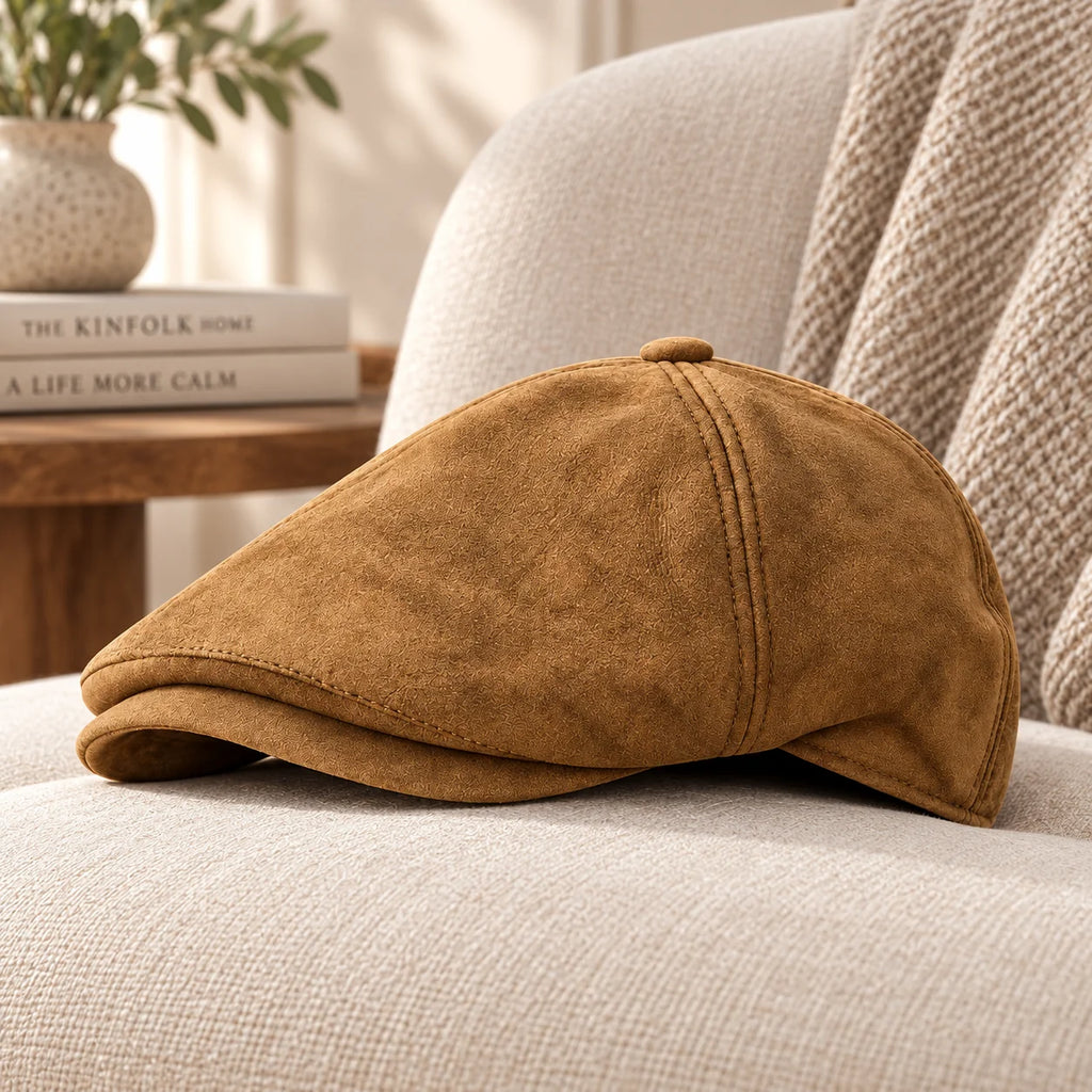 Emery men's suede-look flat cap, image 8