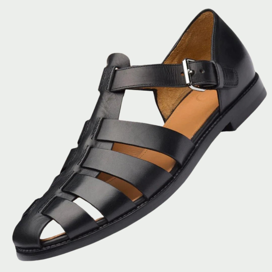 Ethan leather sandals for men in black