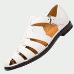 Ethan leather sandals for men, close-up of the buckle