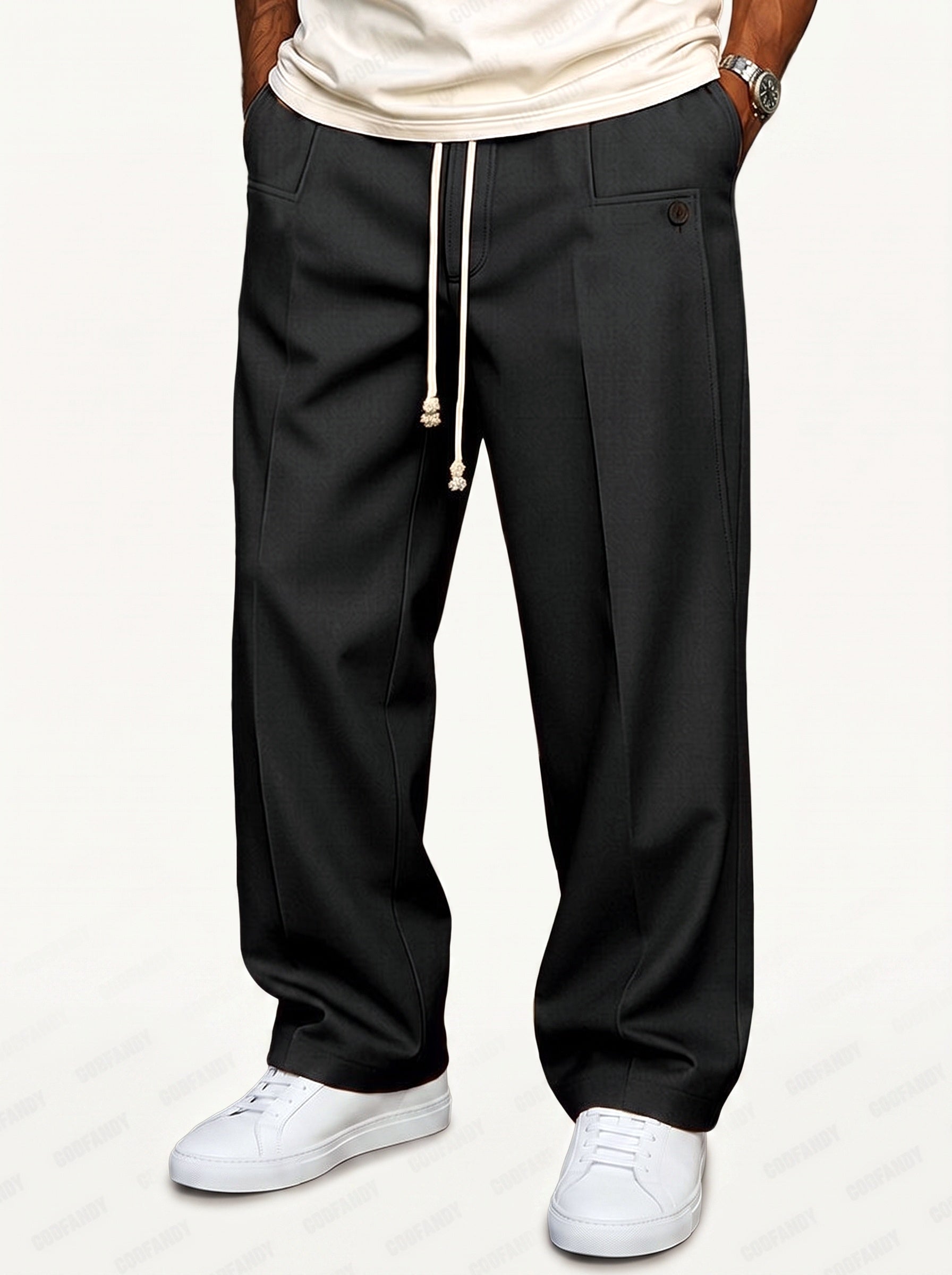 Ewan relaxed fit trousers black