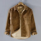 Harvey men's fleece-lined corduroy overshirt