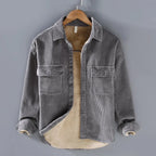 Harvey men's fleece-lined corduroy overshirt, image 2