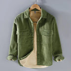 Harvey men's fleece-lined corduroy overshirt, image 4