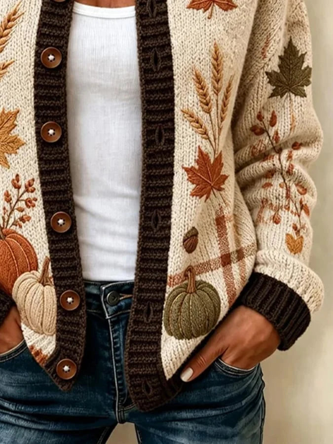 Henrietta long cardigan with plaid sleeve panels, image 2