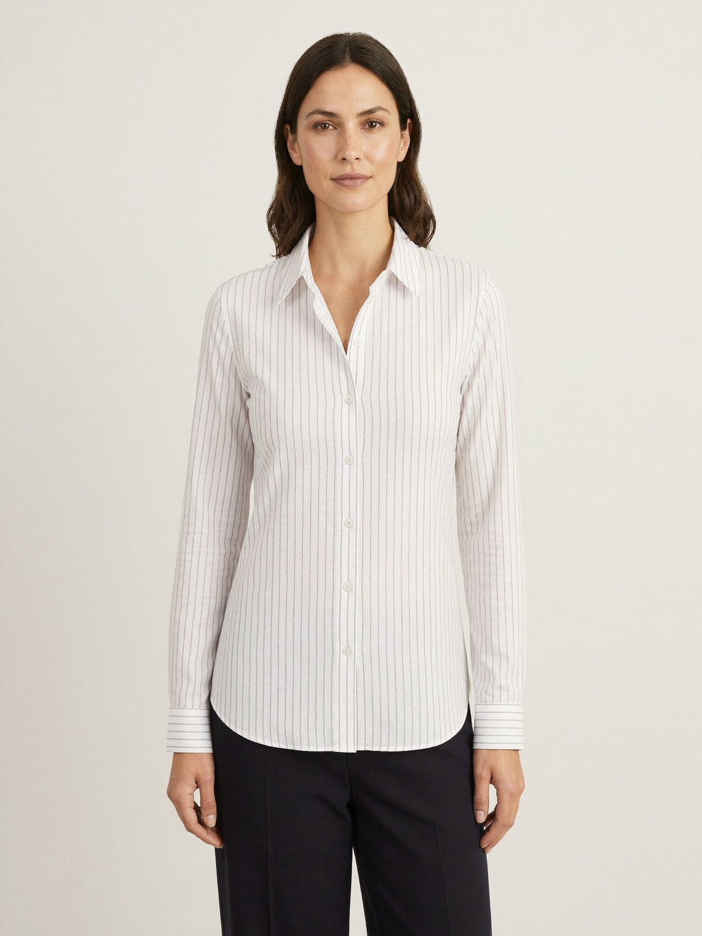 Imogen silk striped shirt cuff detail
