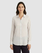 Imogen silk striped shirt front