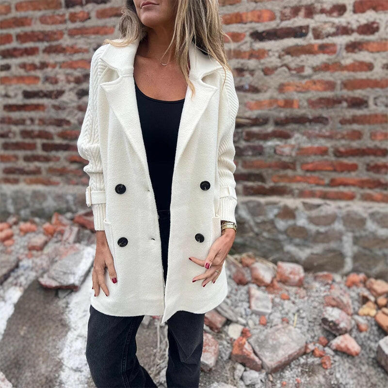 Isa mid-length double-breasted coat, second colourway