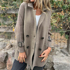 Isa mid-length double-breasted coat, front view