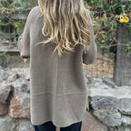 Isa mid-length double-breasted coat, back view