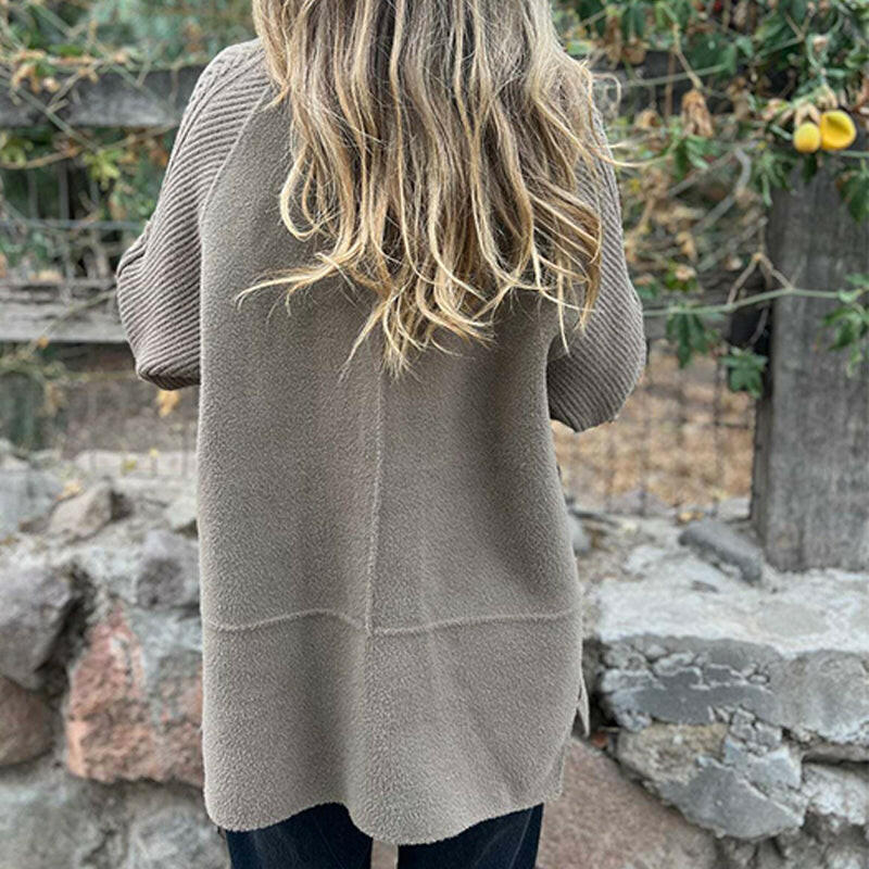 Isa mid-length double-breasted coat, back view