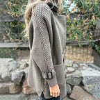 Isa mid-length double-breasted coat, detail of the lapels