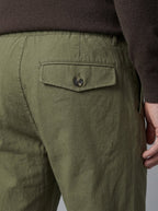 Isidore Cotton-Linen Trousers - back pocket close-up