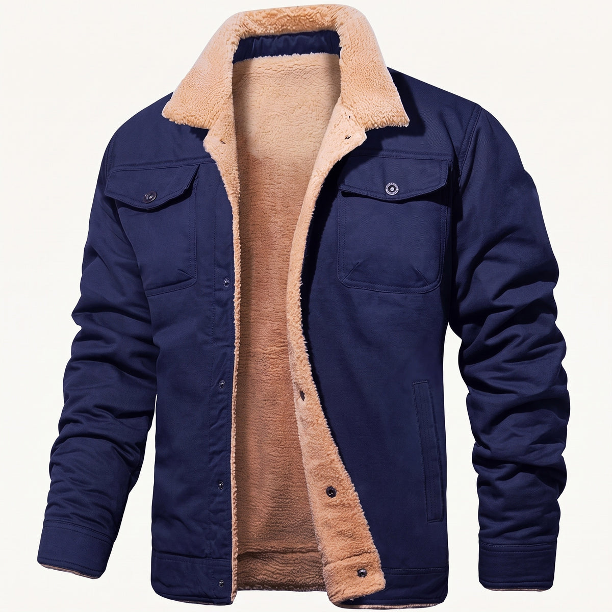 Joel sherpa utility jacket blue