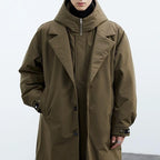 Kenson hooded long overcoat, detail of the hood