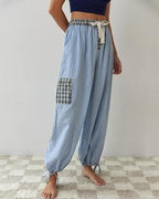 Lenya checked pyjama set with striped trousers, image 9