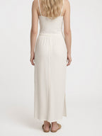 Lila | White Maxi Skirt with Side Split