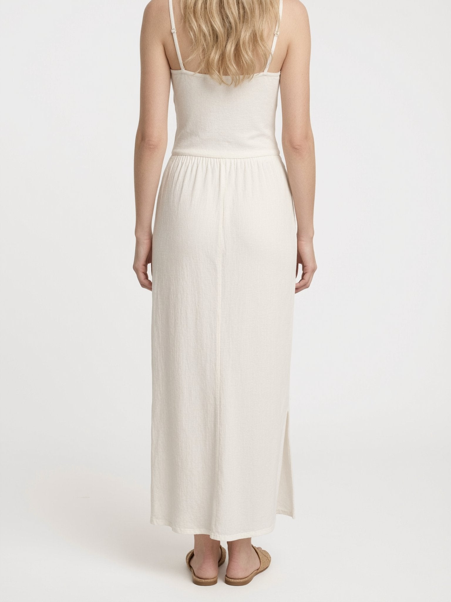 Lila | White Maxi Skirt with Side Split
