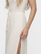 Lila | White Maxi Skirt with Side Split